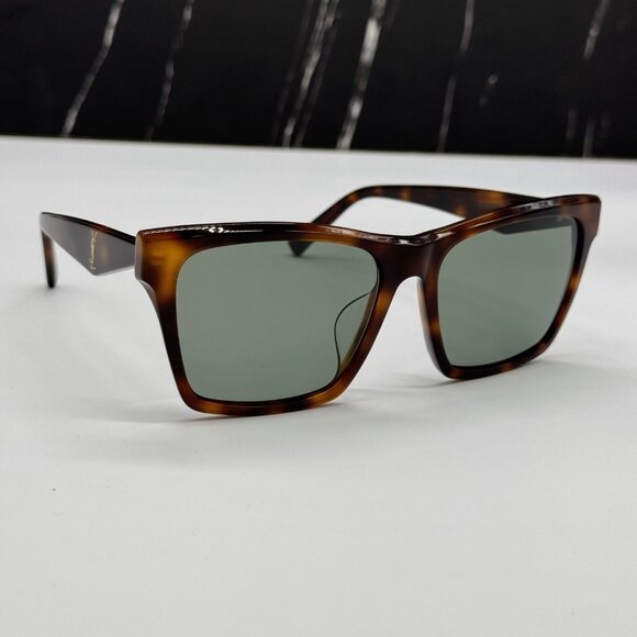 NEW SAINT LAURENT SLM104F 003 WOMEN CAT EYE HAVANA GREEN SUNGLASSES SL M104 - Picture 1 of 10